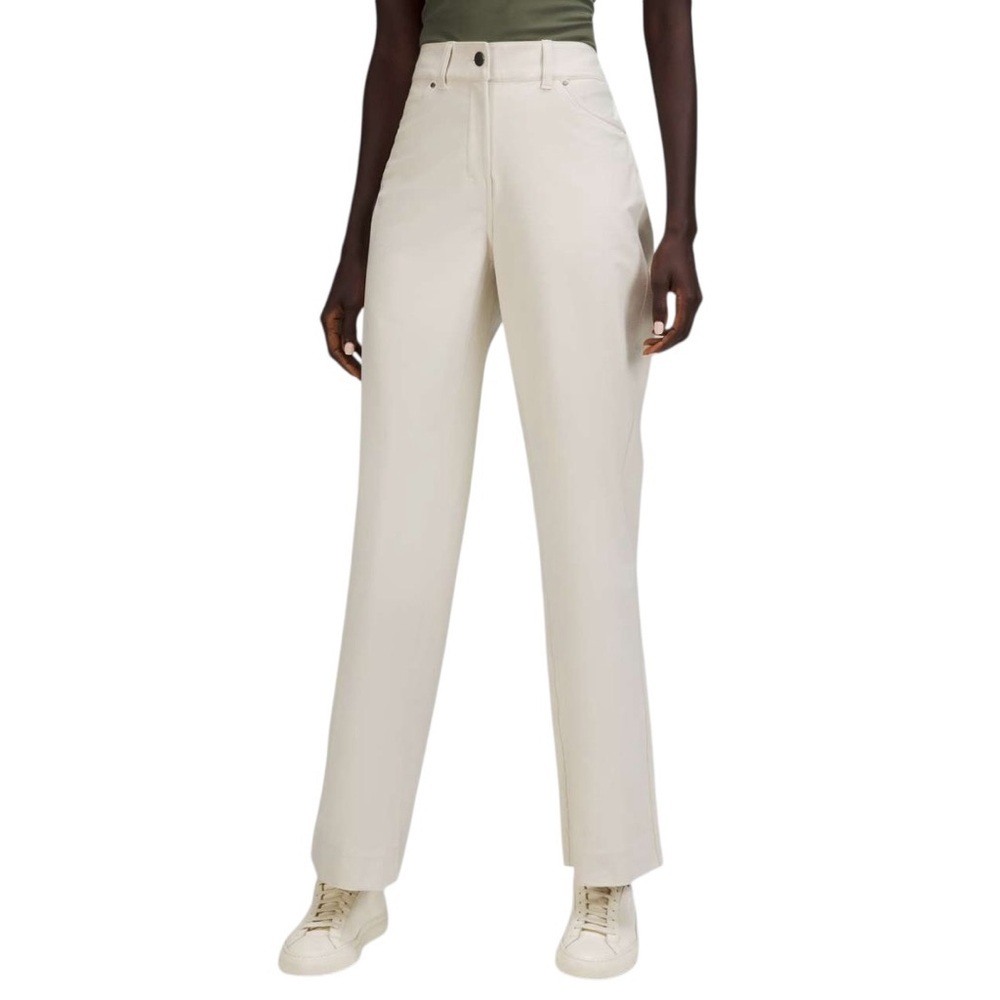 Lululemon City Sleek 5 Pocket Wide-Leg High-Rise Pant Cream Utilitech Sz 27